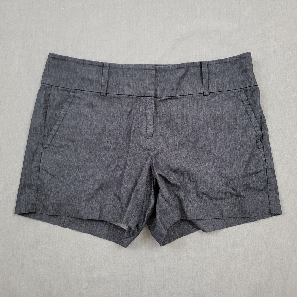 Ann Taylor Signature Gray Cotton Stretch Shorts Size 6 Mid Rise Casual Workwear